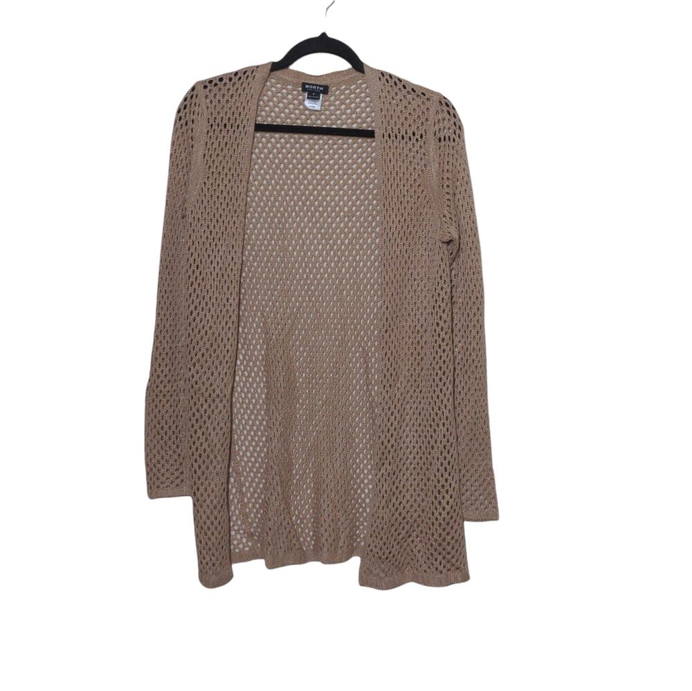 Worth New York Open Weave Cardigan in Tan / Beige- Size P - EUC